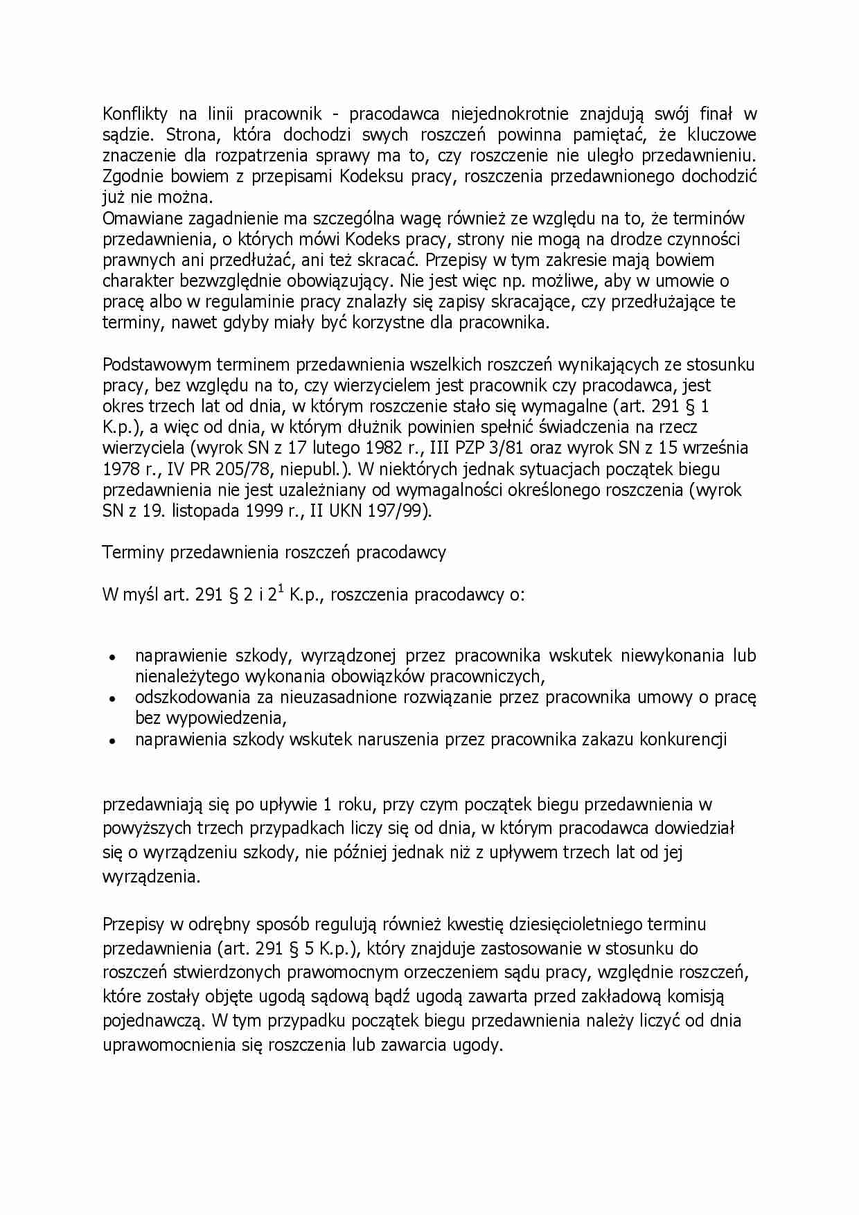 Przedawnienie roszczeń-opracowanie - strona 1