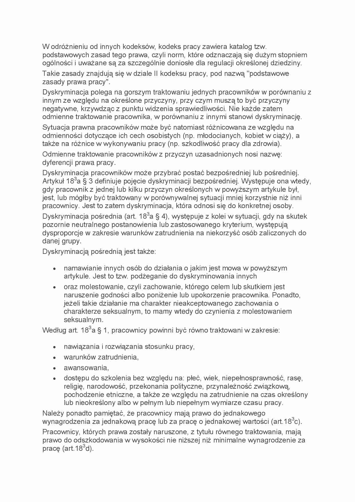 Zakaz dyskryminacji pracownika-opracowanie - strona 1