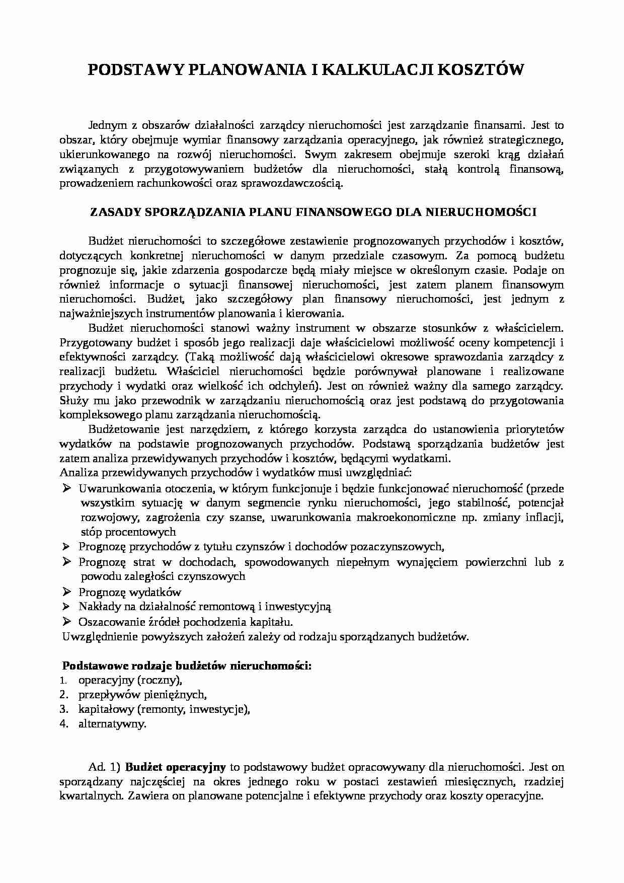 Budżety nieruchomości-opracowanie - strona 1
