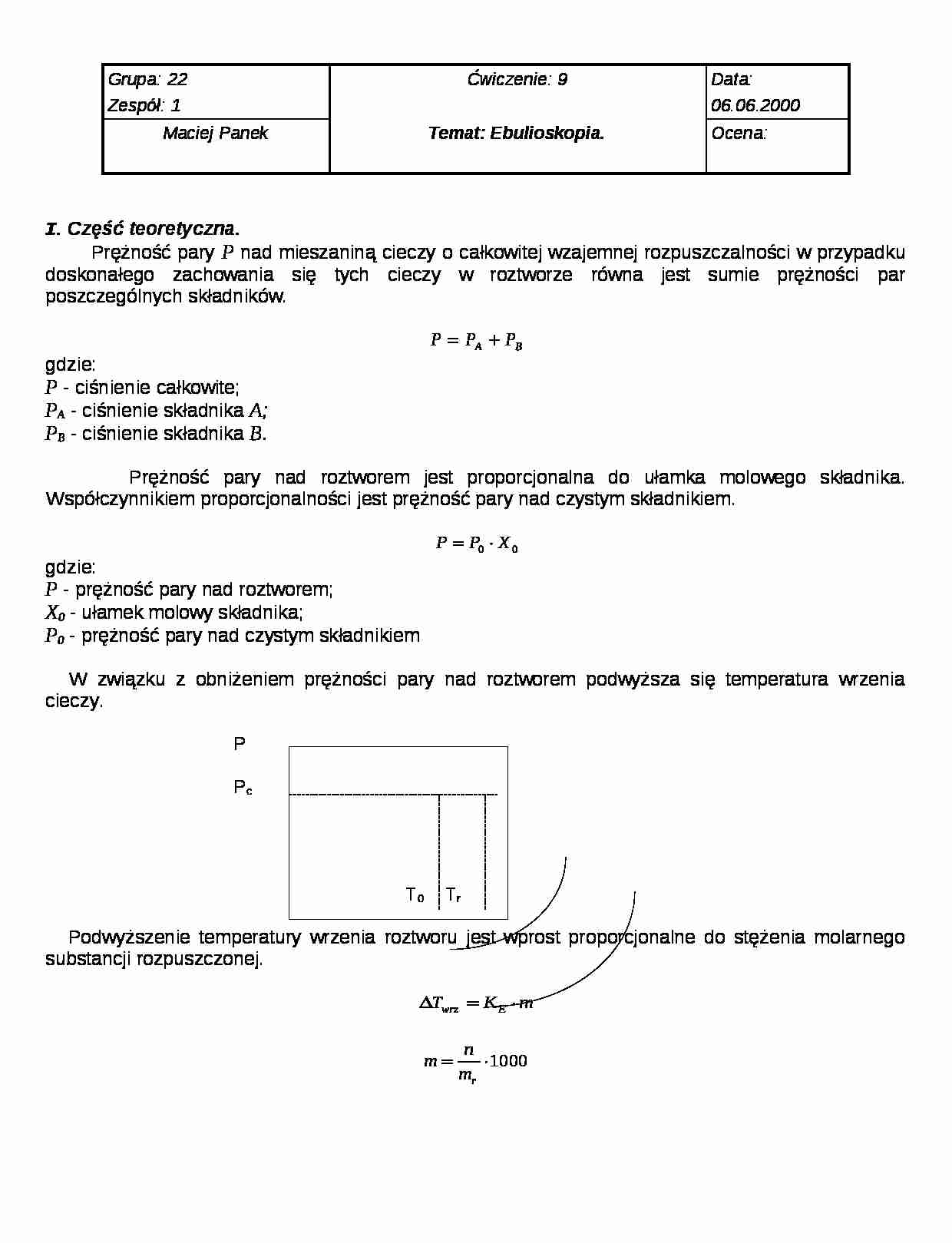 ebulioskopia - ćwiczenie - strona 1
