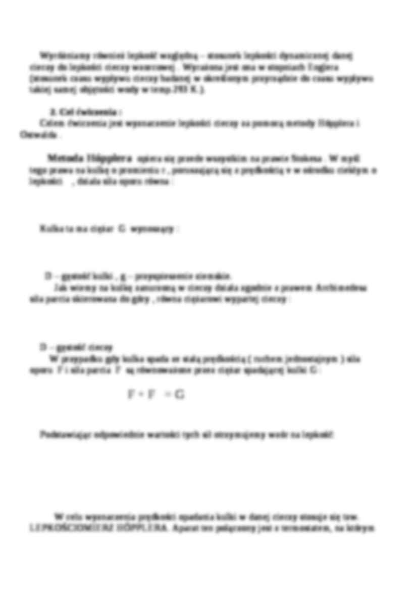 Wyznaczanie lepkości cieczy metodą Hópplera - ćwiczenie - strona 2