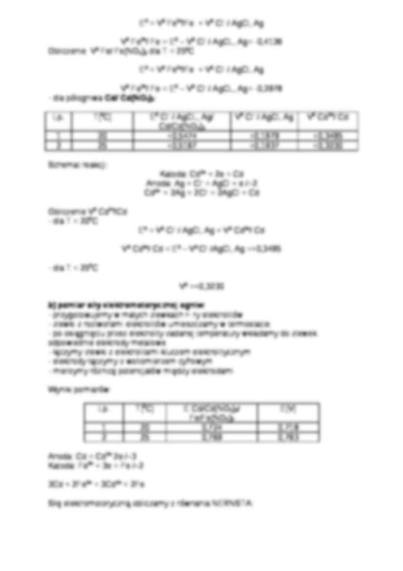 Pomiar siły elektromotorycznej ogniw i potencjałów półogniw - ćwiczenia - strona 3