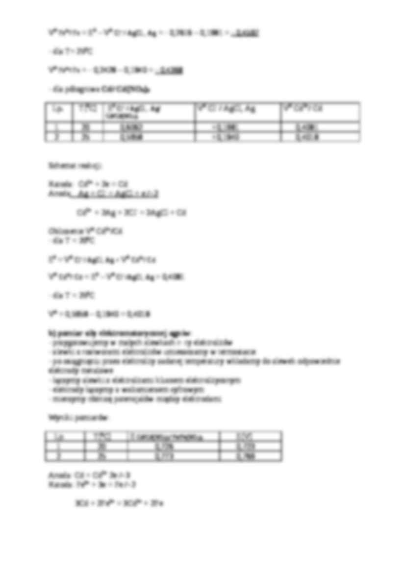 Pomiar siły elektromotorycznej ogniw  i potencjałów półogniw - ćwiczenia - strona 3