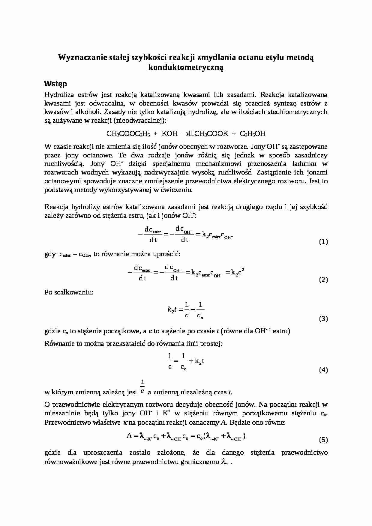 Zmydlanie estru - omówienie - strona 1