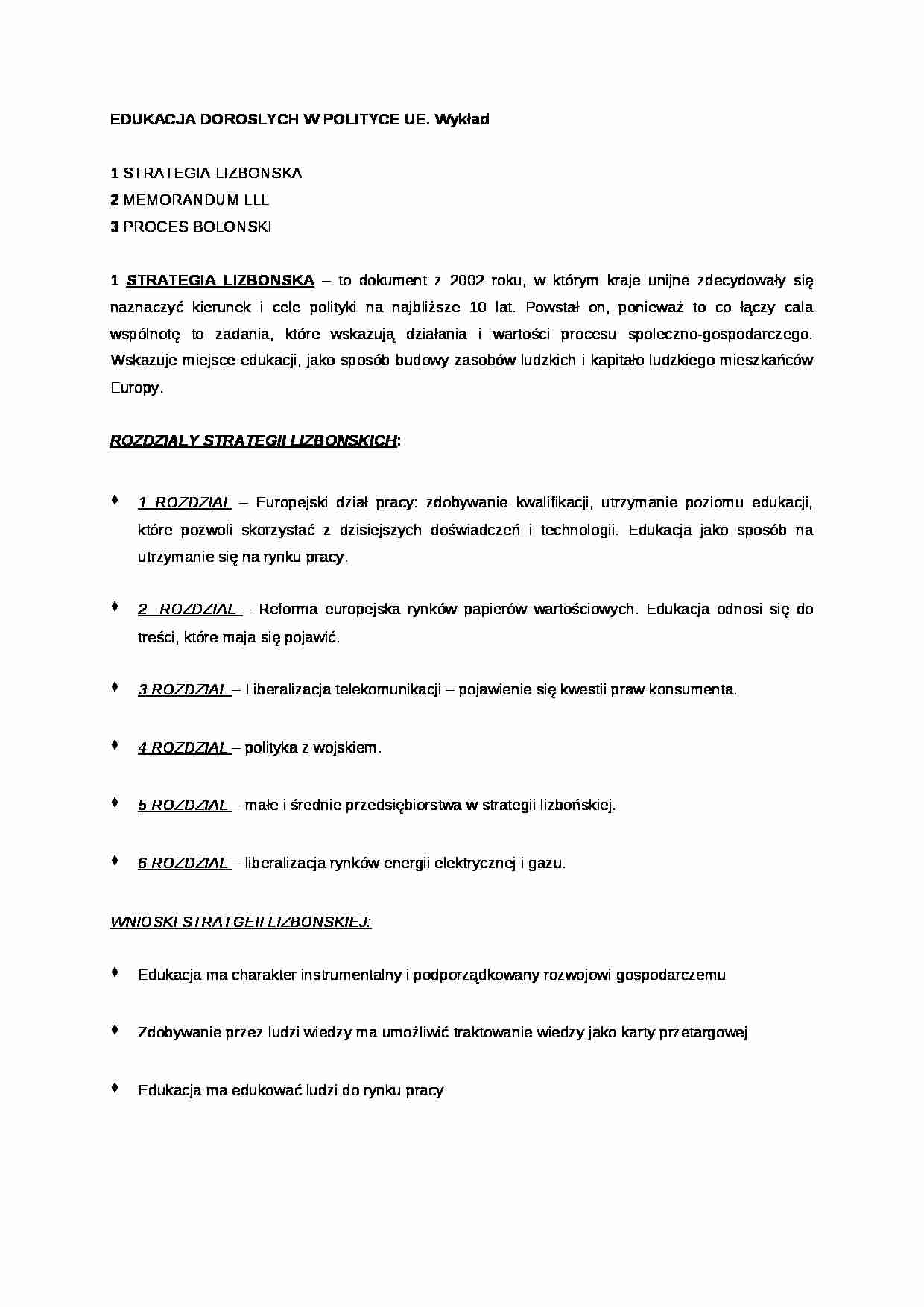 Edukacja dorosłych w polityce - wykład - strona 1