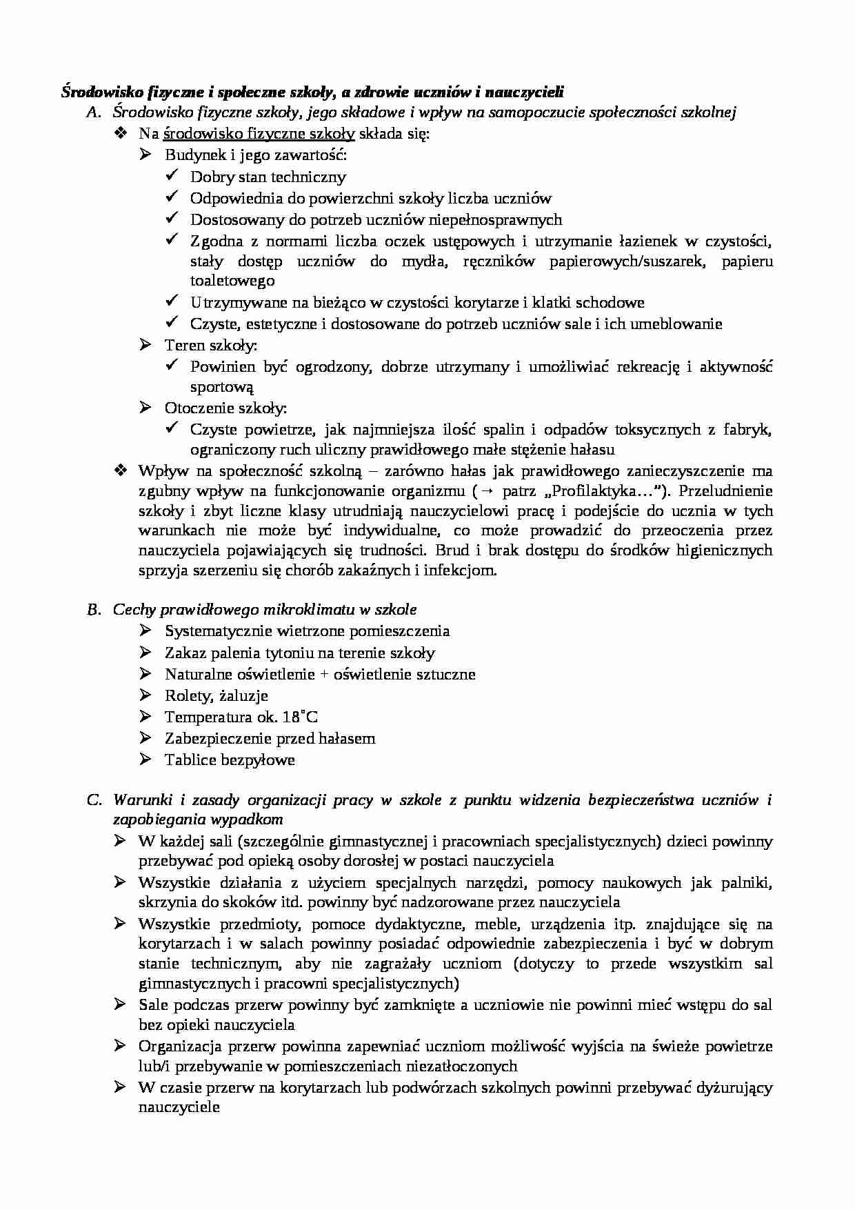 Środowisko fizyczne i społeczne szkoły - strona 1