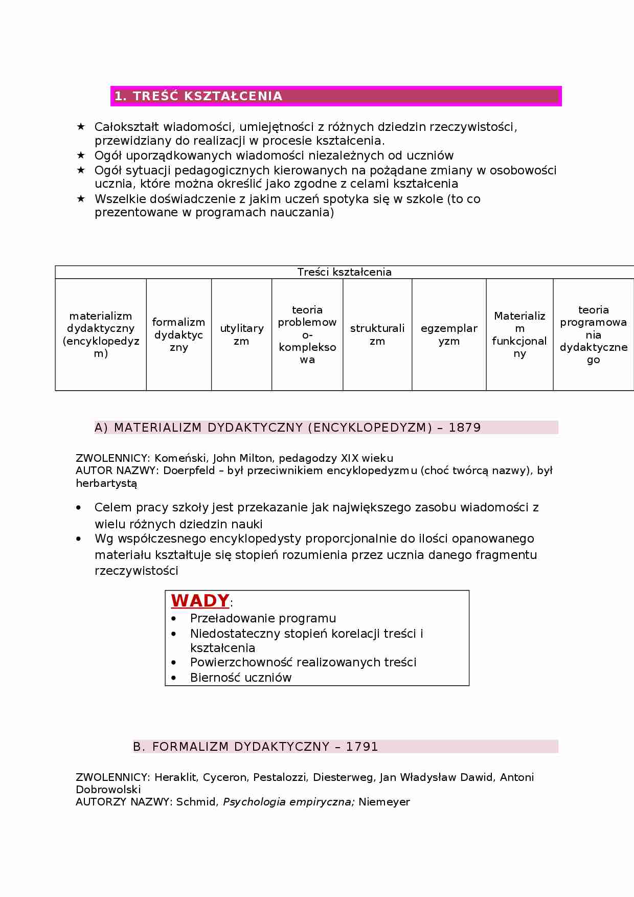 Treść kształcenia - omówienie - strona 1