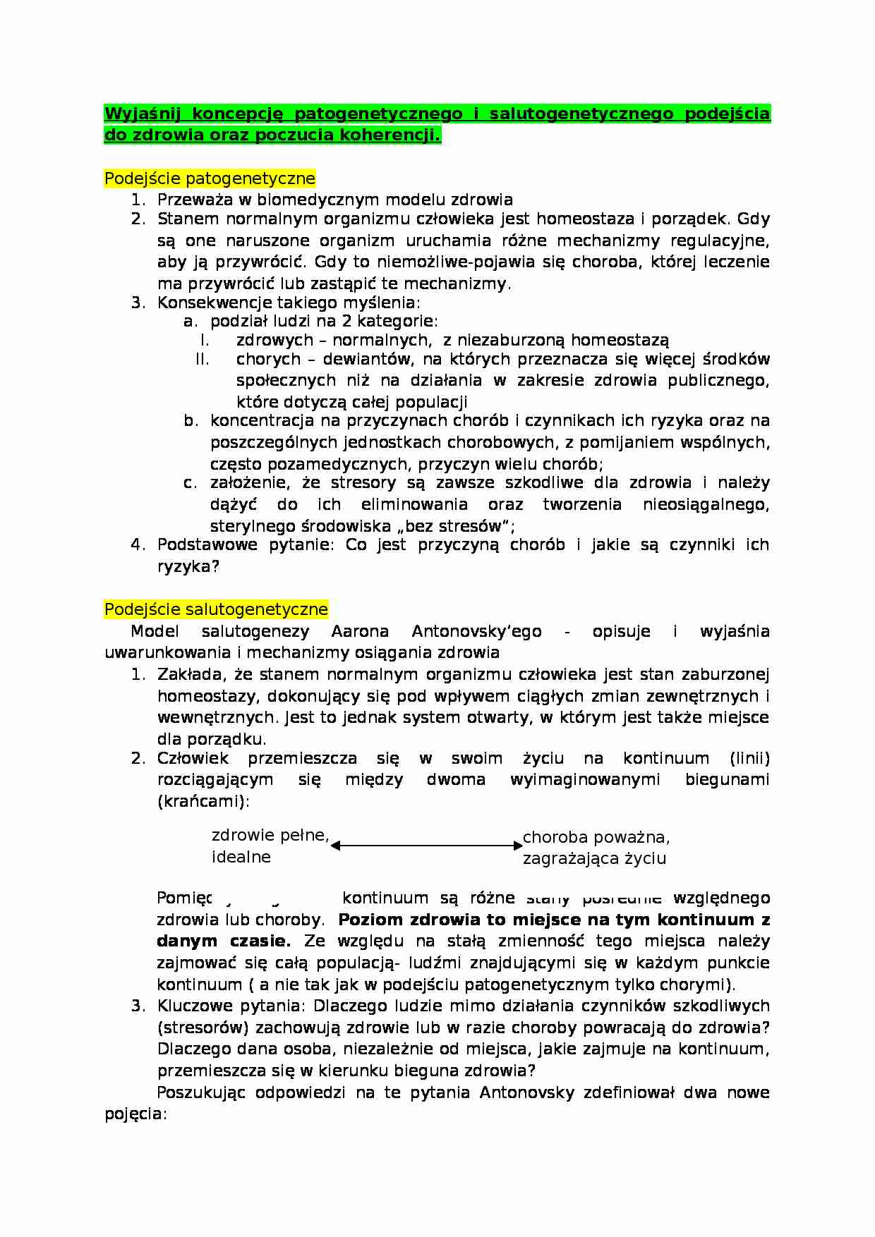  koncepcja patogenetycznego - omówienie - strona 1