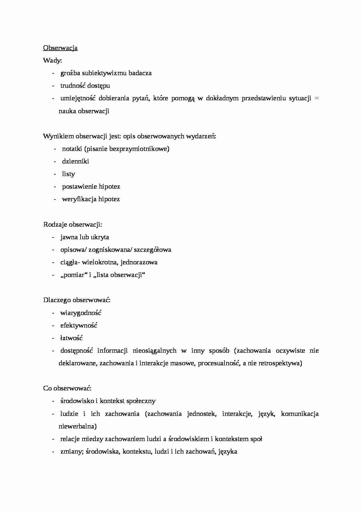 Obserwacja - omówienie - Taksonomia - strona 1