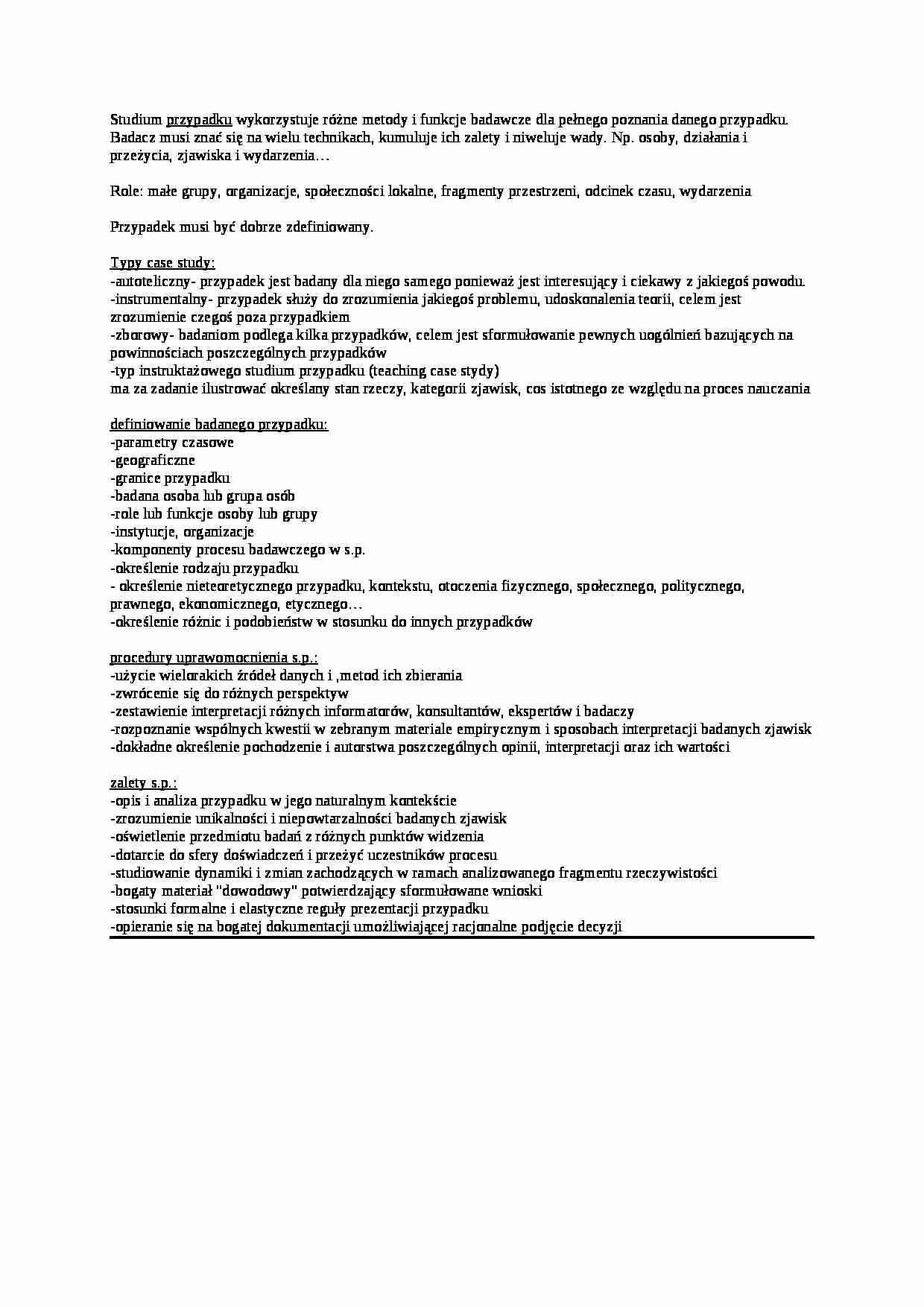 Studium przypadku - omówienie - strona 1