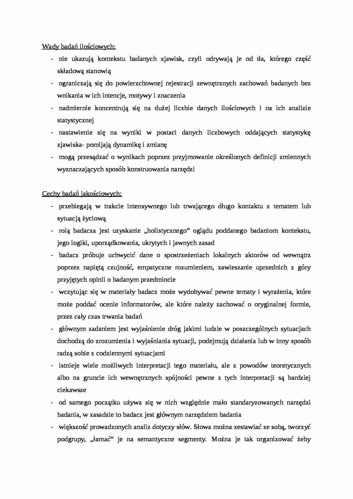 Wady badań ilościowych - omówienie - strona 1