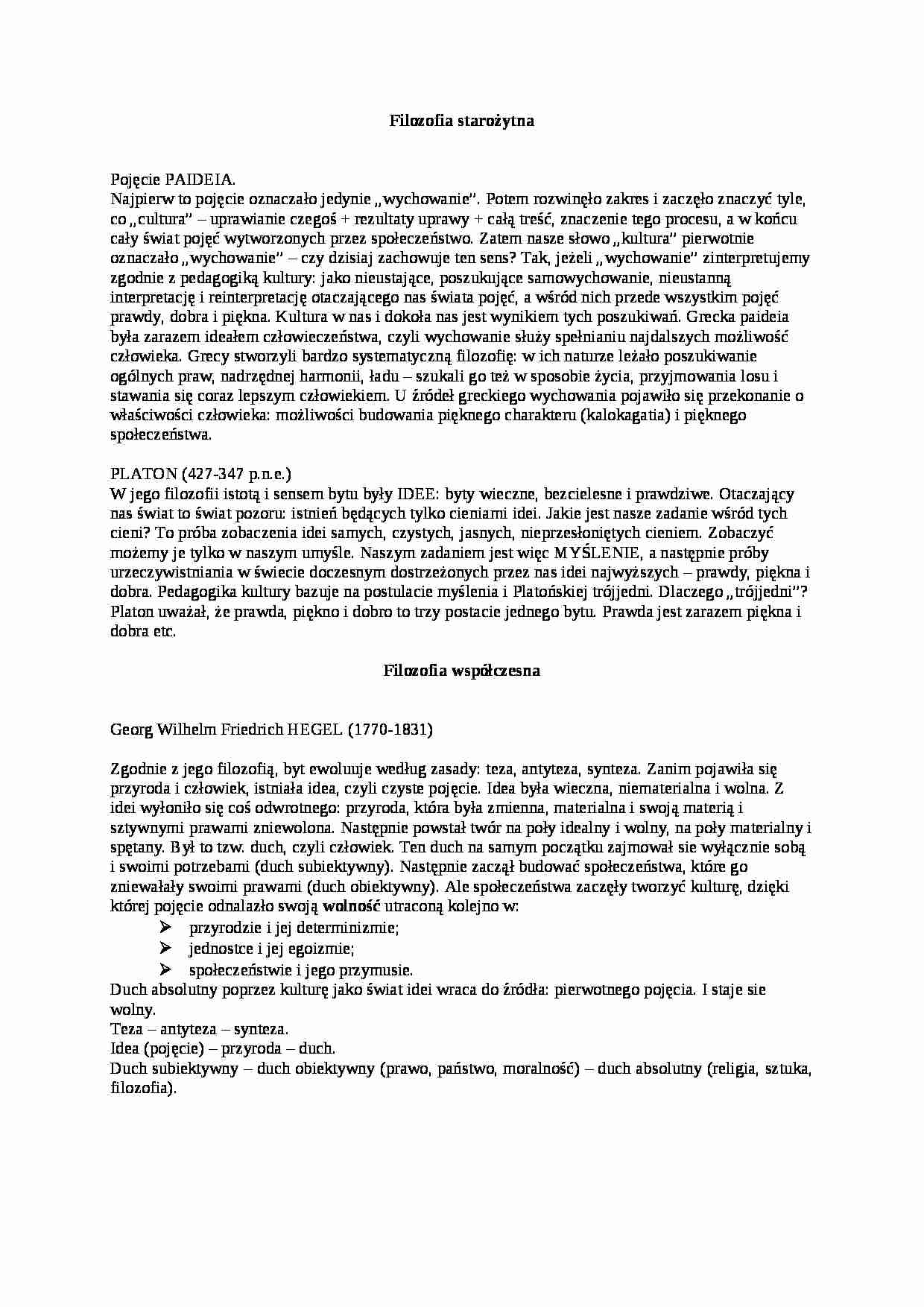 Filozofia starożytna - omówienie - strona 1