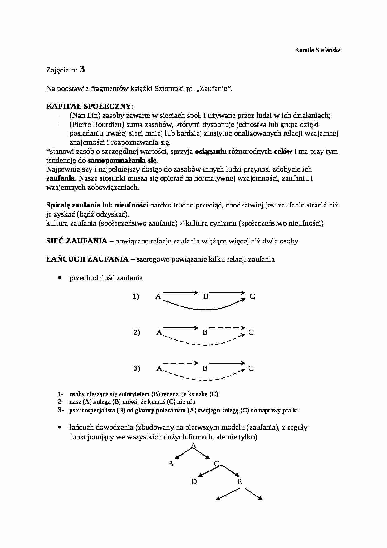 Kapitał społeczny - referat - strona 1