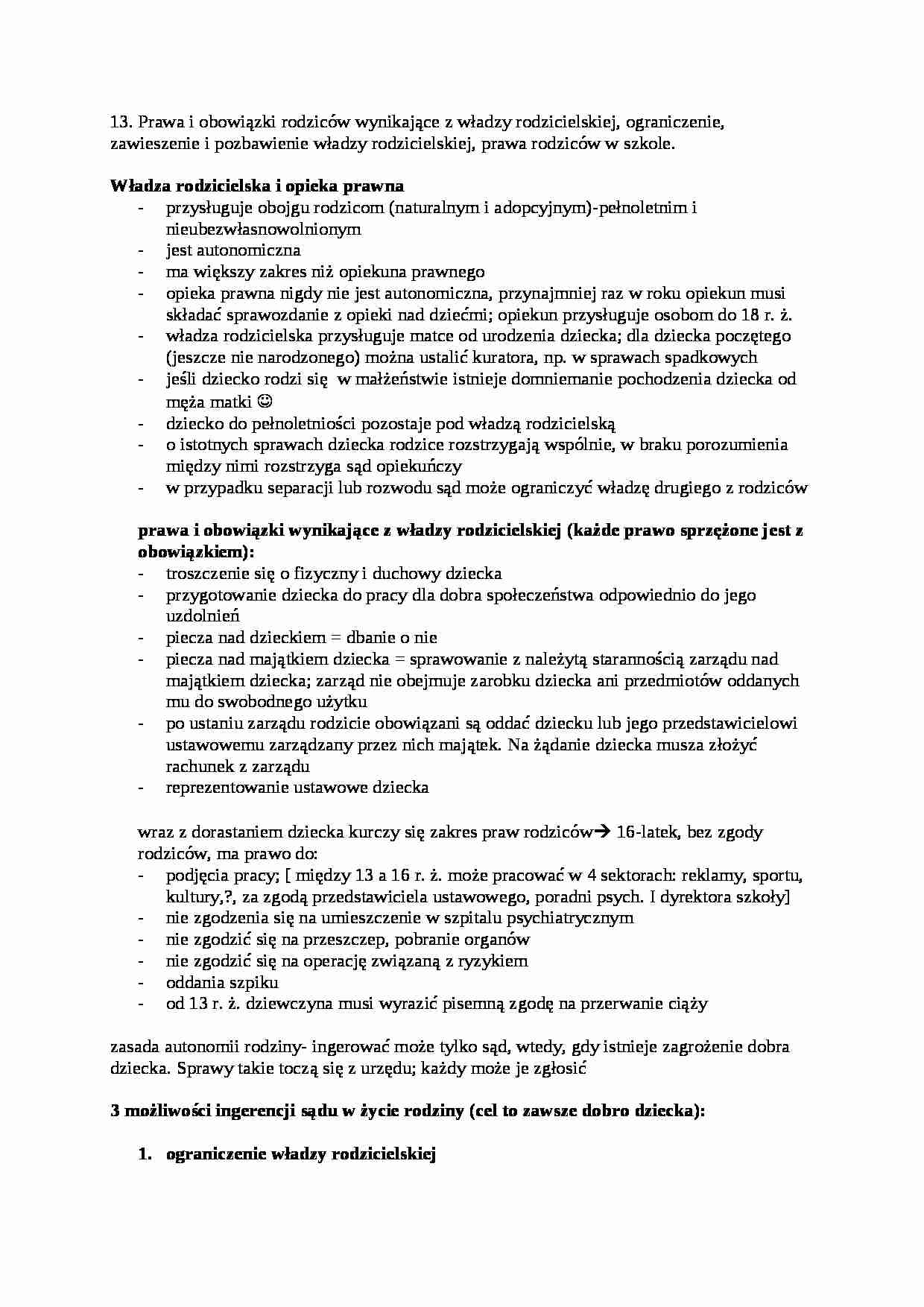 obowiązki rodziców - omówienie - strona 1