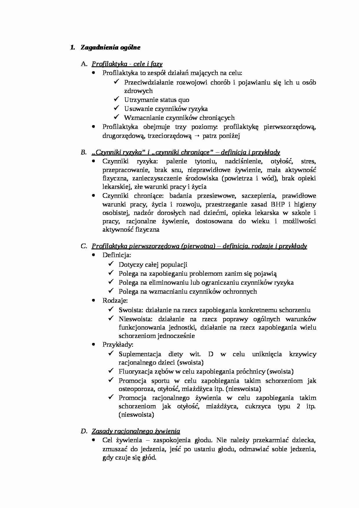Profilaktyka wad rowojowych i chorób - zagadnienia ogólne  - strona 1