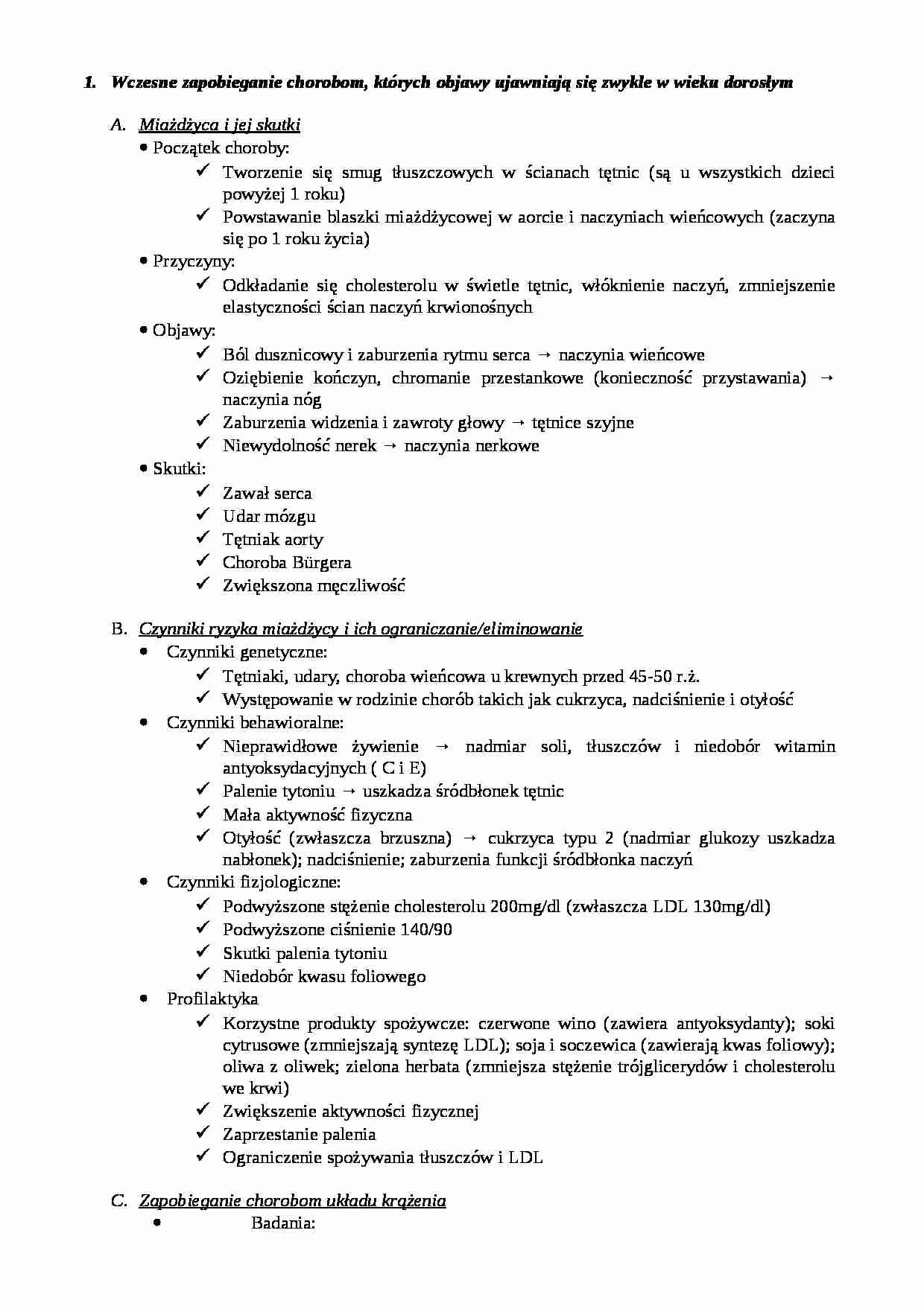 Wczesne zapobieganie chorobom - omówienie - strona 1