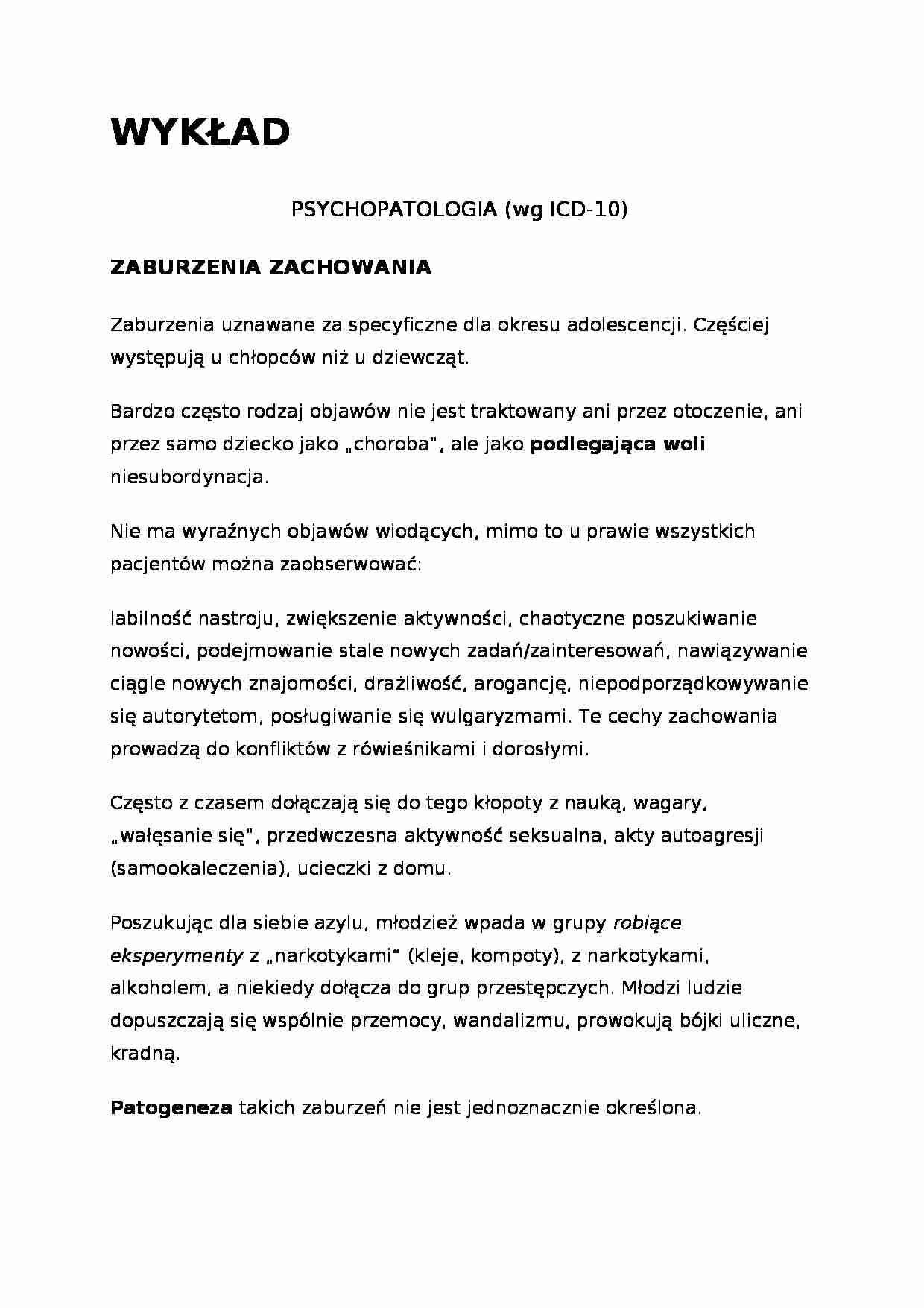Zaburzenia zachowania - omówienie - strona 1
