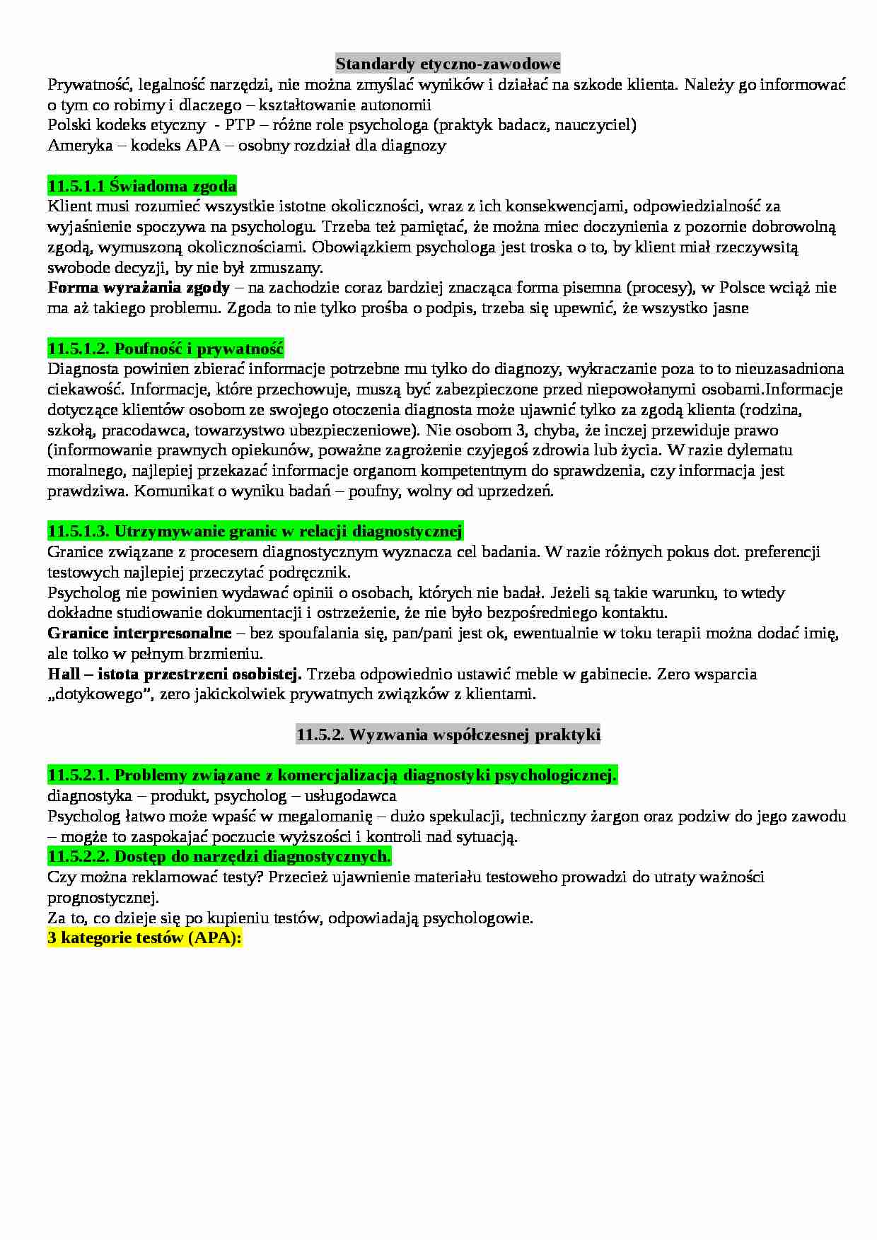 Standardy etyczno-zawodowe - omówienie - strona 1