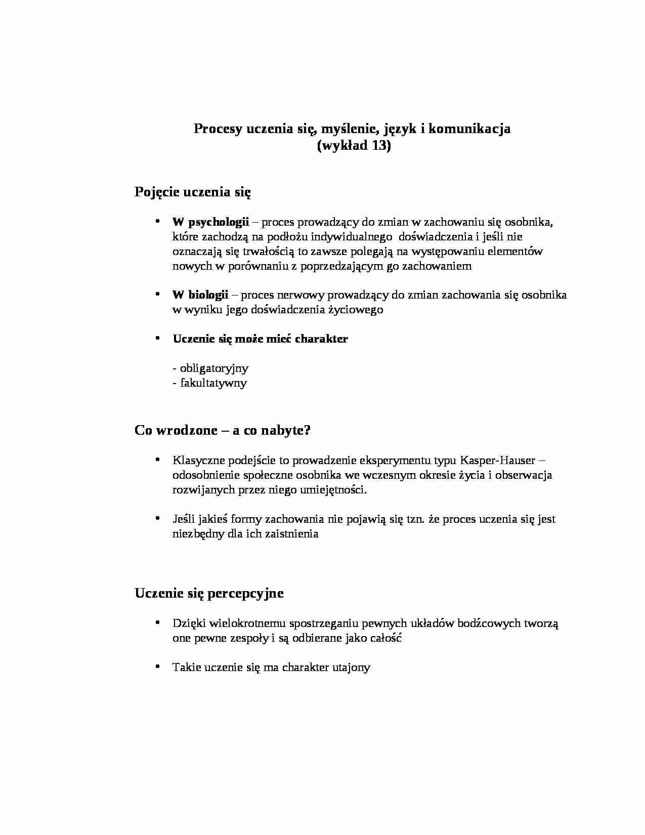 Procesy uczenia się - omówienie - strona 1