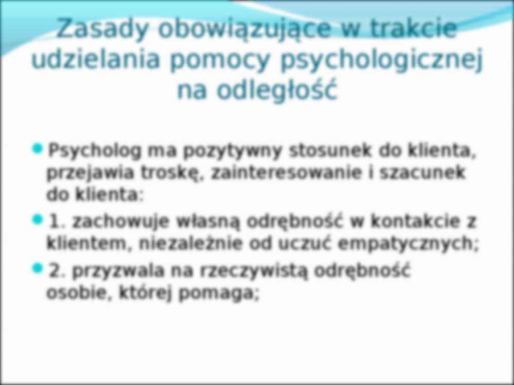 Udzielanie pomocy psychologicznej na odległość - prezentacja - strona 2