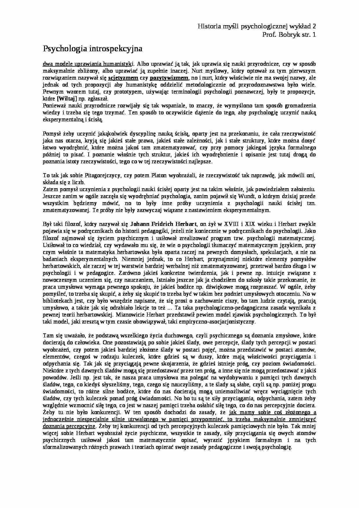 introspekcja - omówienie - strona 1