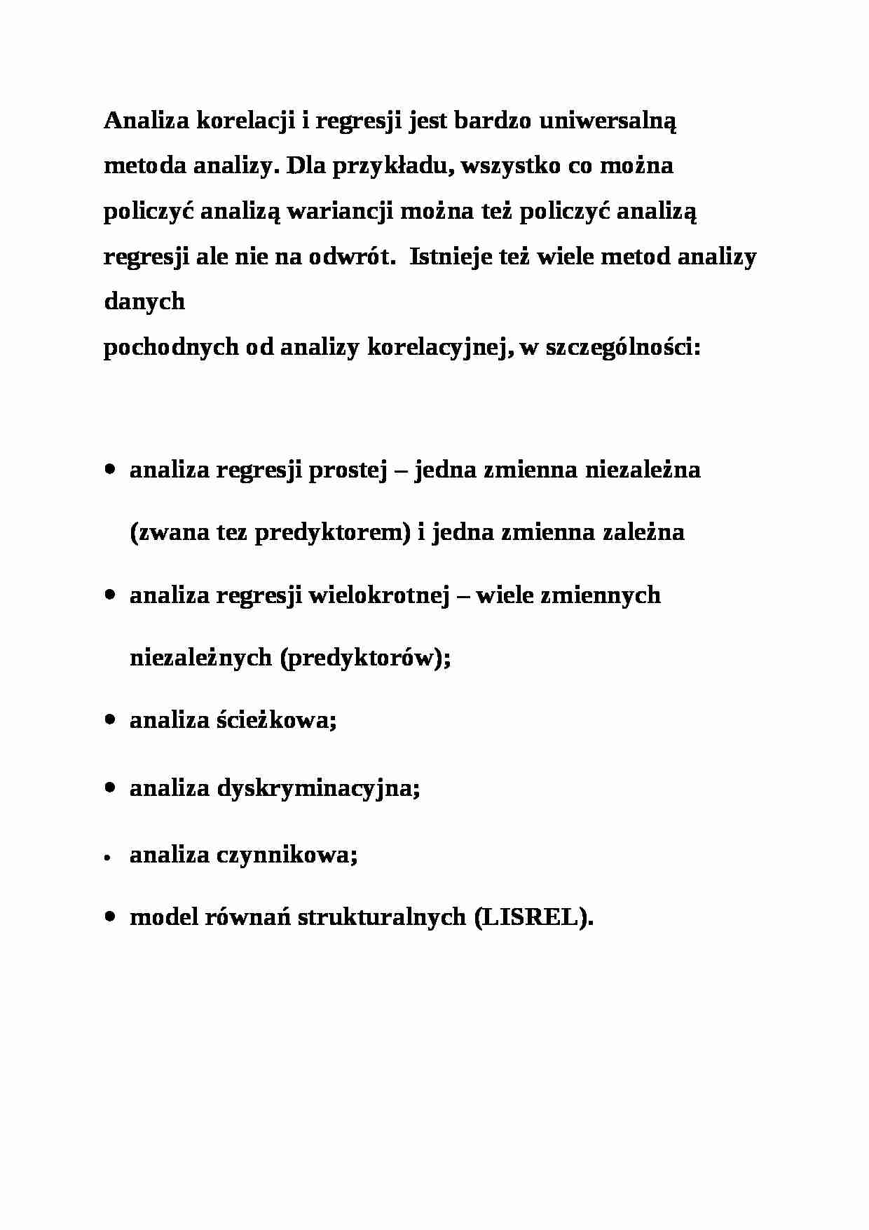 Analiza korelacji i regresji - omówienie - strona 1