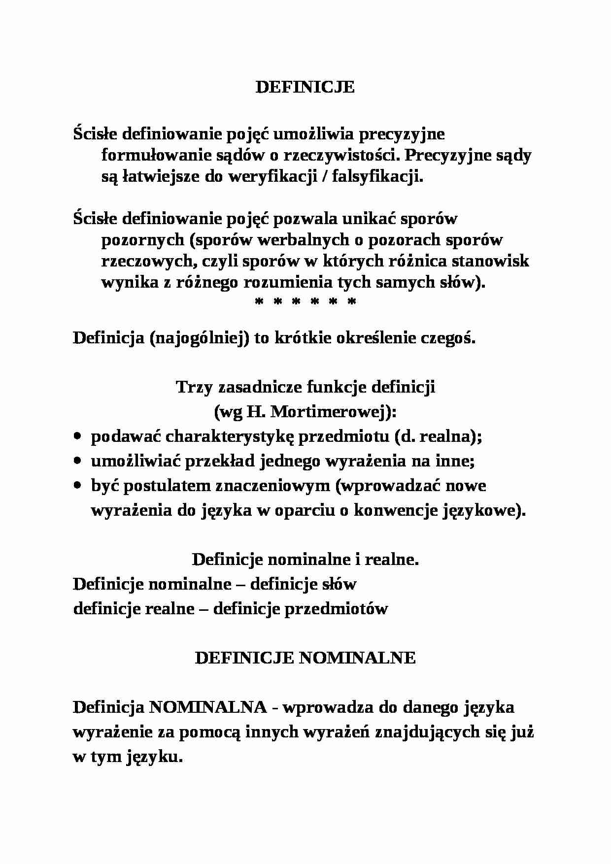 Definicje -krótkie określenie czegoś - omówienie - strona 1