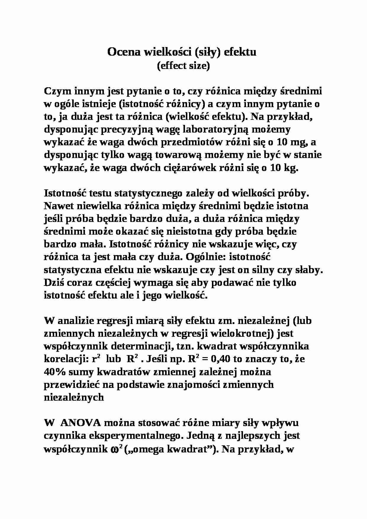 Ocena wielkości - omówienie - strona 1