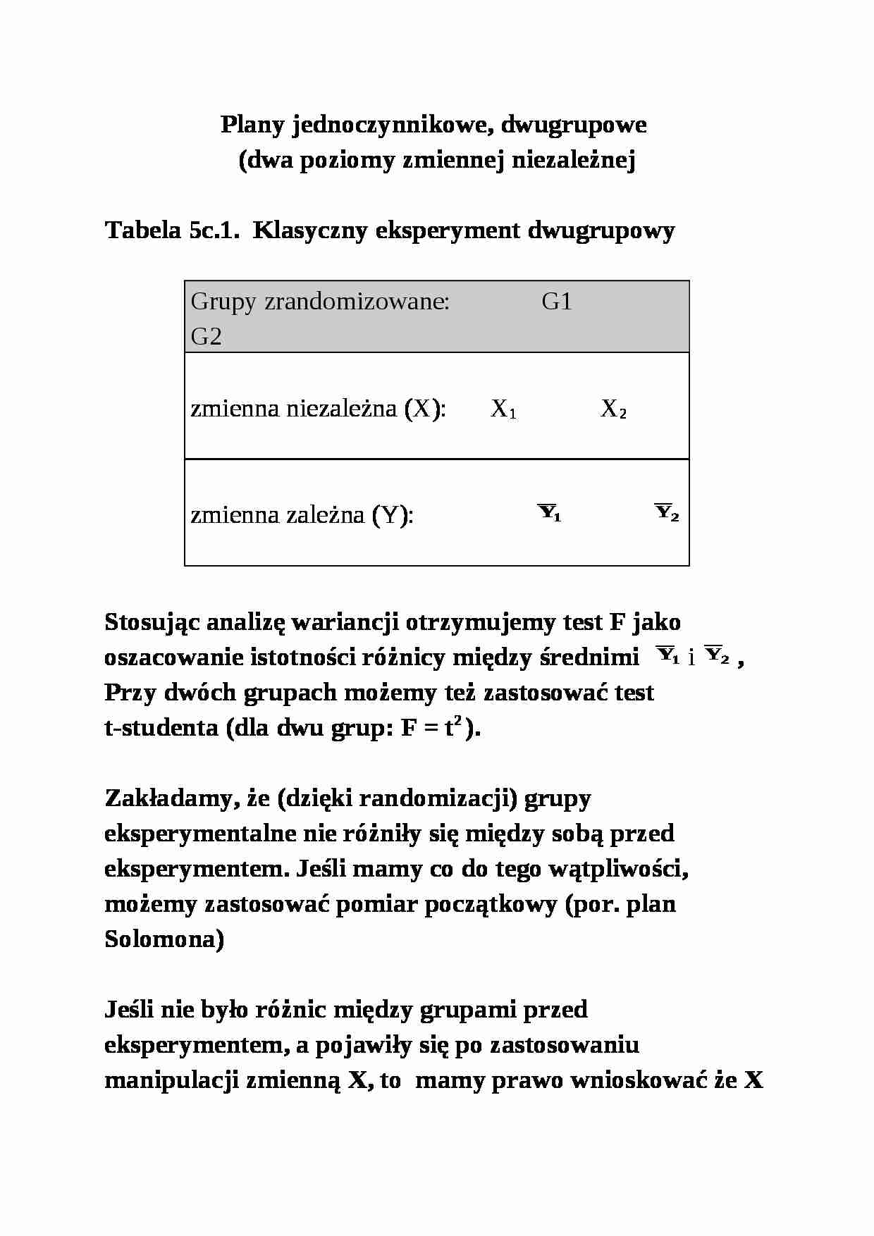 Plany jednoczynnikowe - omówienie - strona 1