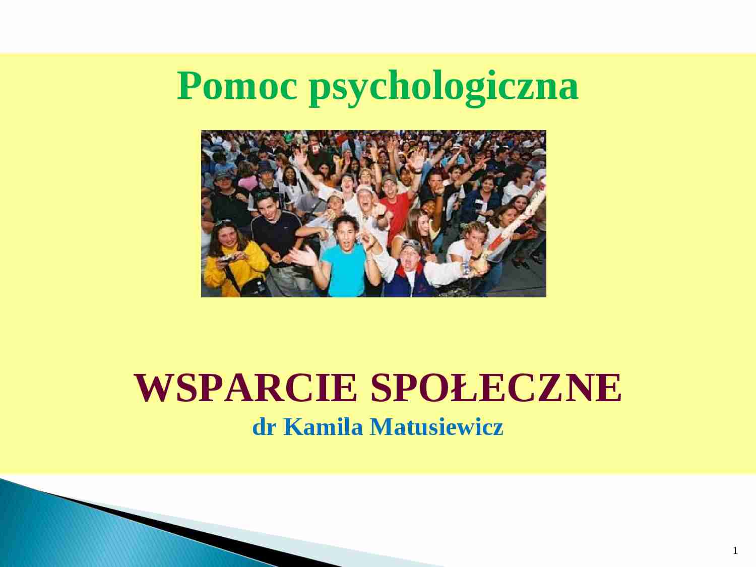 Wsparcie społeczne - prezentacja - strona 1
