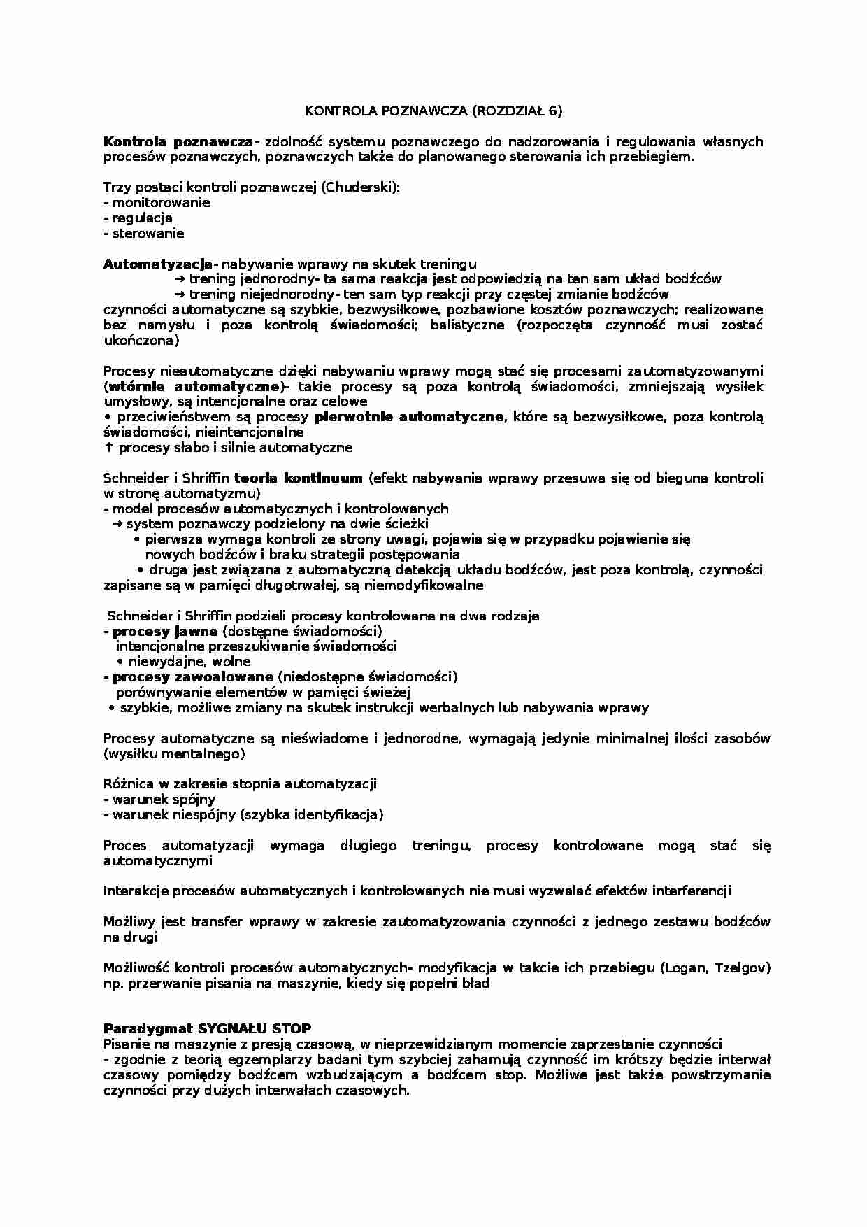 Kontrola poznawcza - omówienie - strona 1