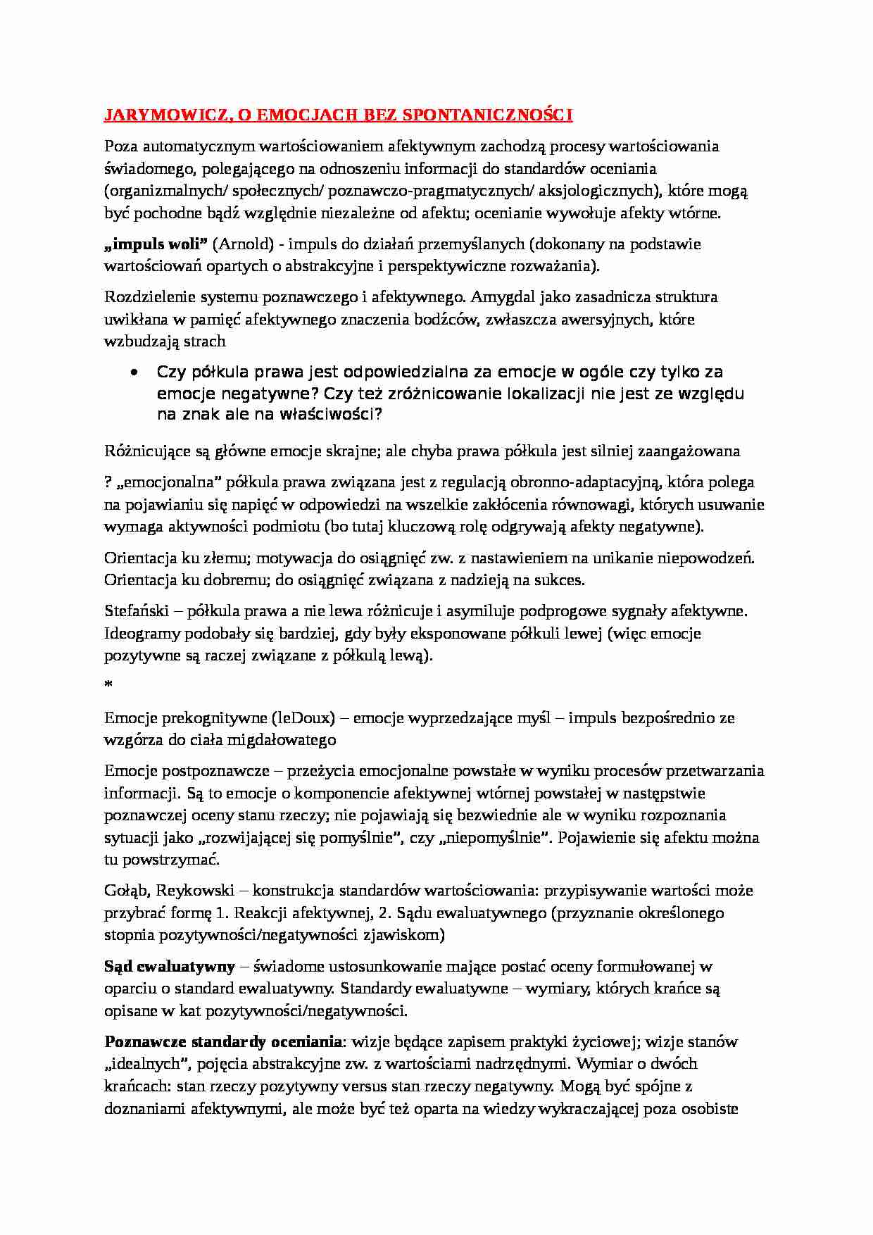 Emocje bez spontaniczności - omówienie - strona 1