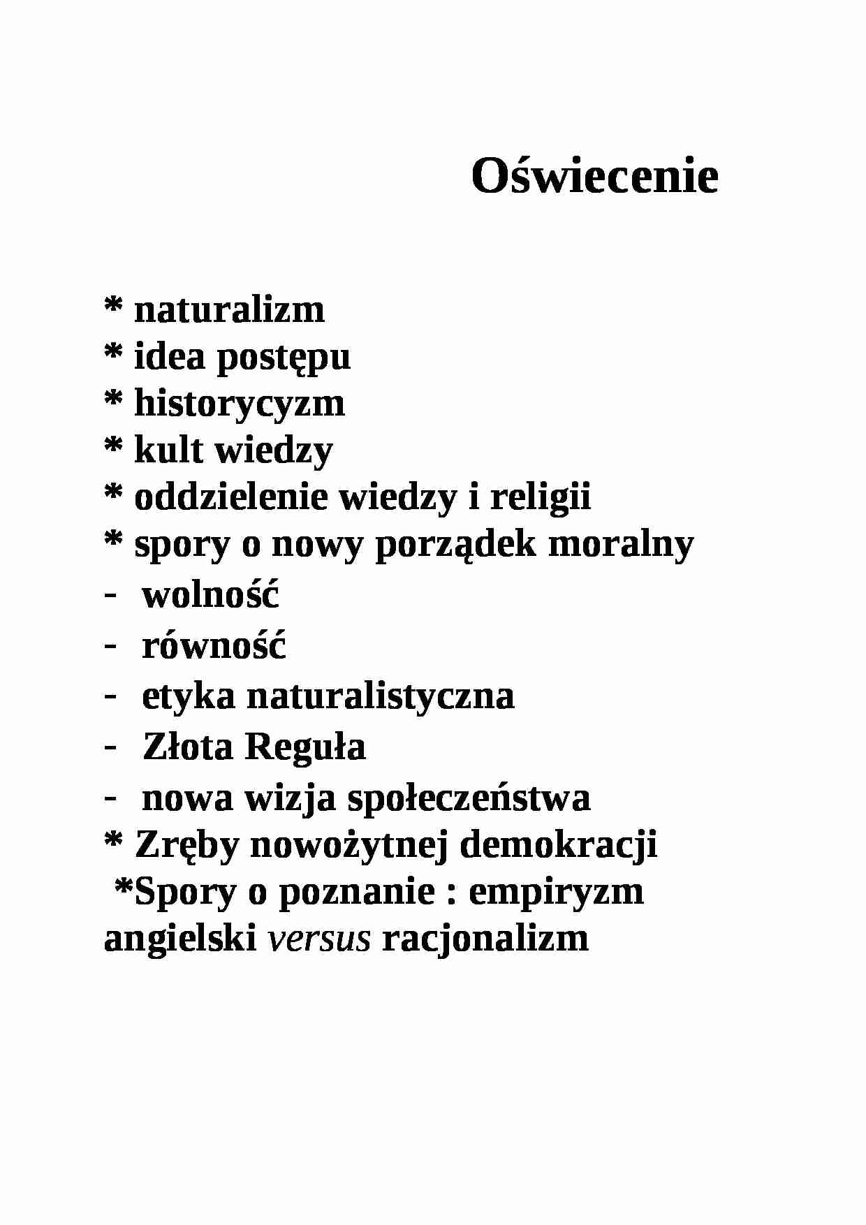 oświecenie - omówienie - strona 1