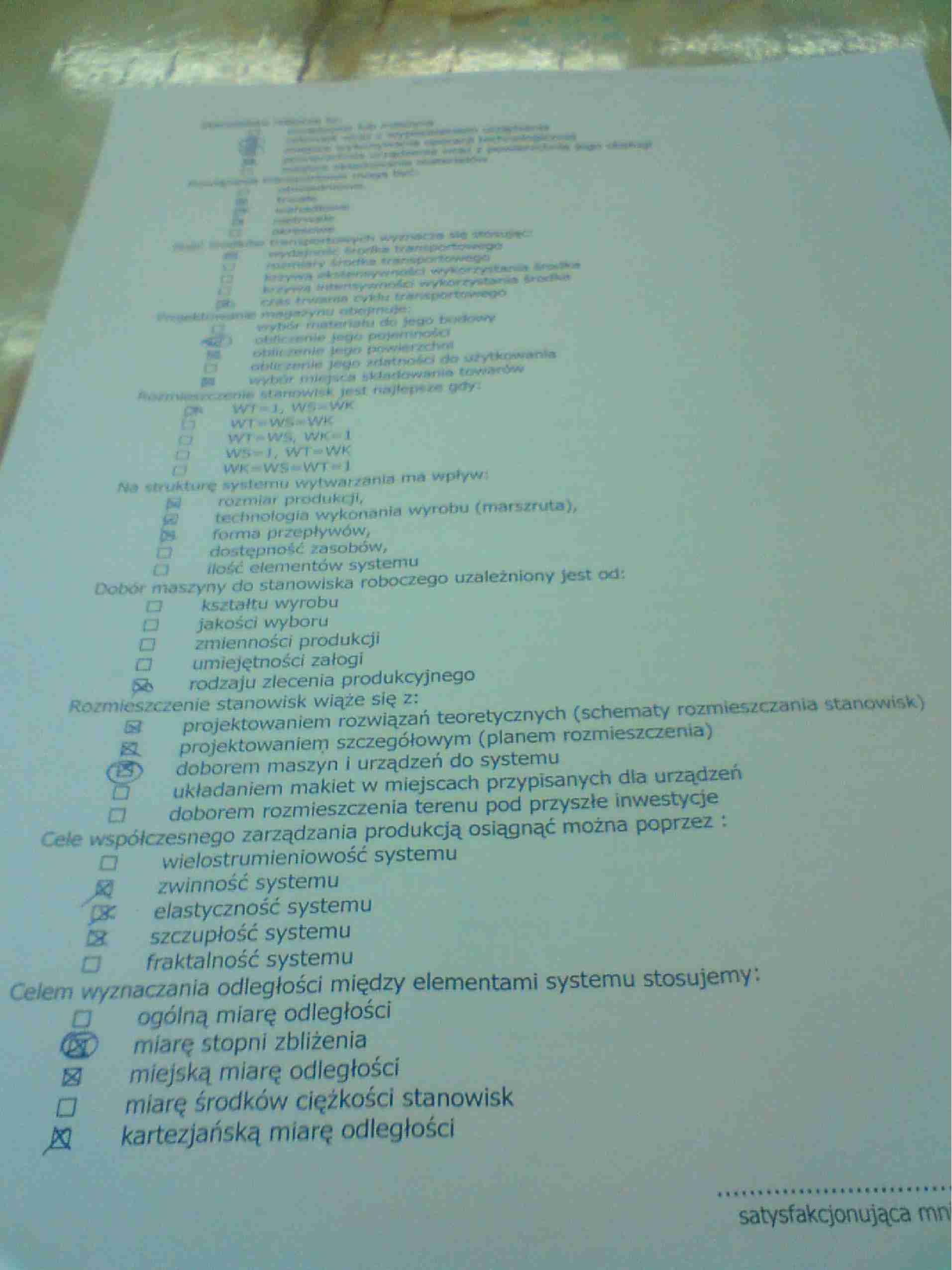 projektowanie systemów produkcyjnych - egzamin - strona 1
