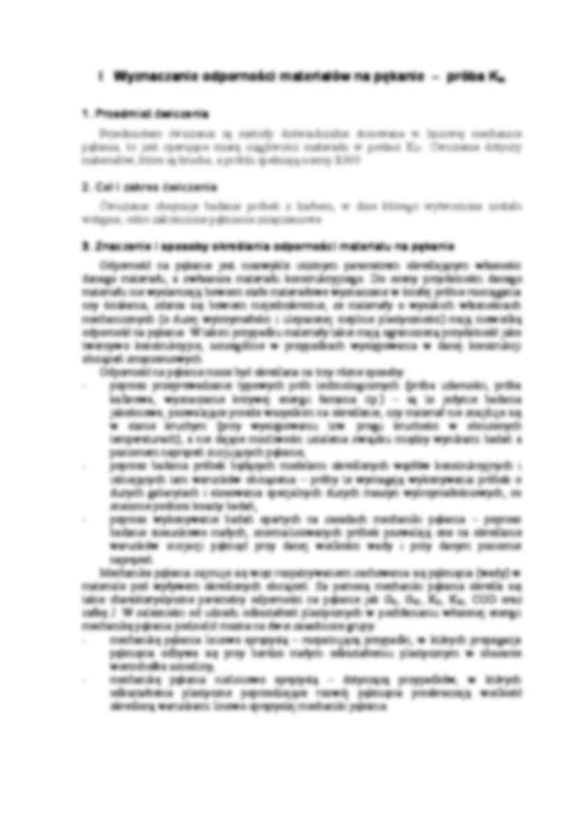 wyznaczanie odporności materiałów na pękanie - laboratorium - strona 3