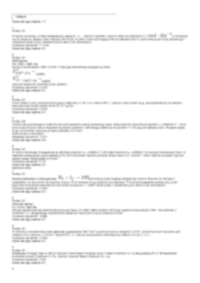 Chemia fizyczna - zadania z kolokwium - strona 2