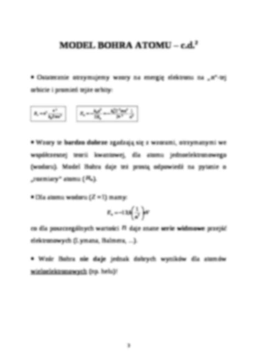 Modele atomu Bohra - wykład - strona 3