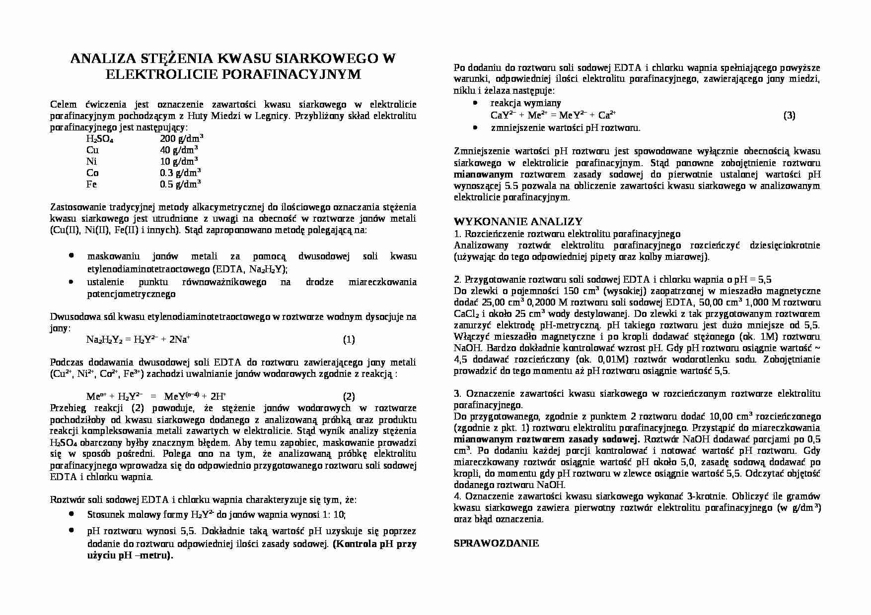 Wykład - oznaczanie stężonych kwasów - strona 1