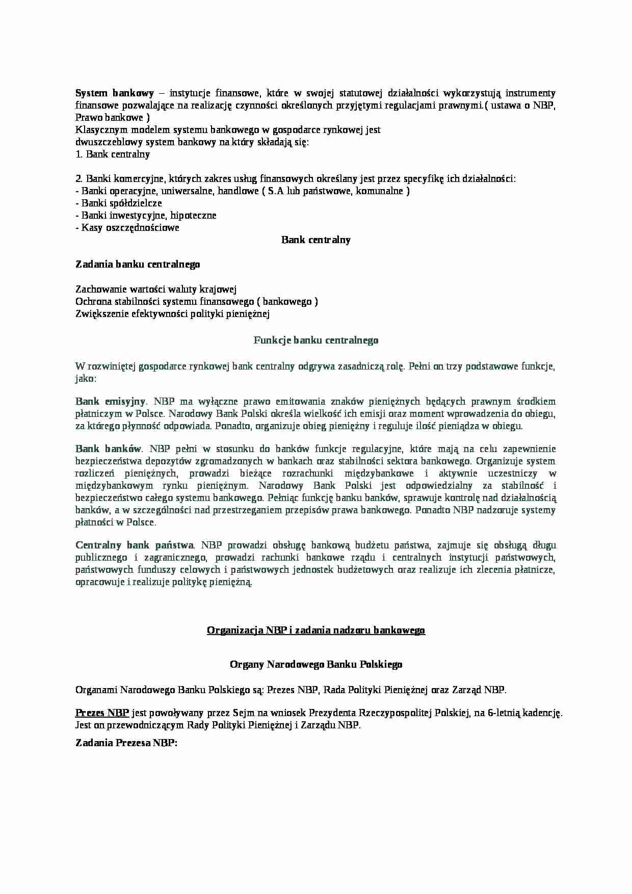bank centralny i nadzor - strona 1