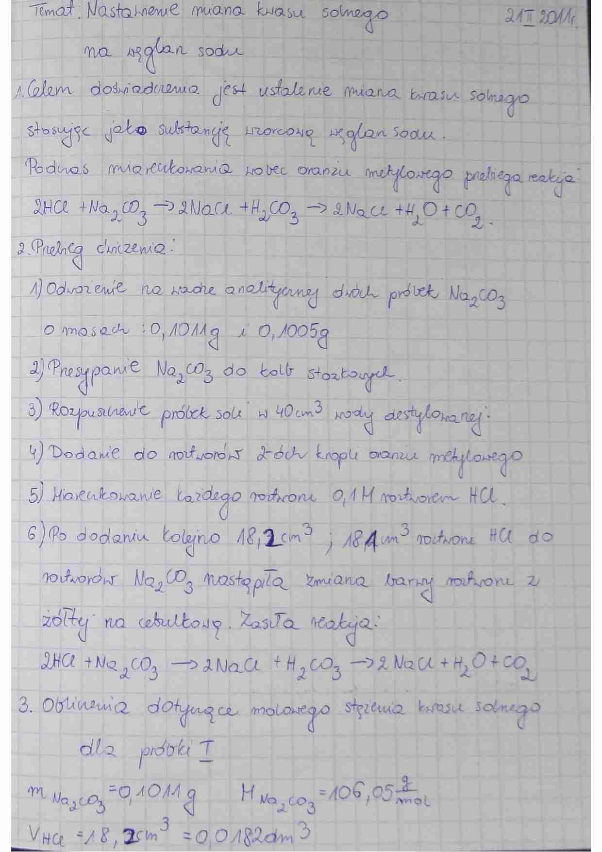 Chemia analityczna - sprawozdanie - strona 1