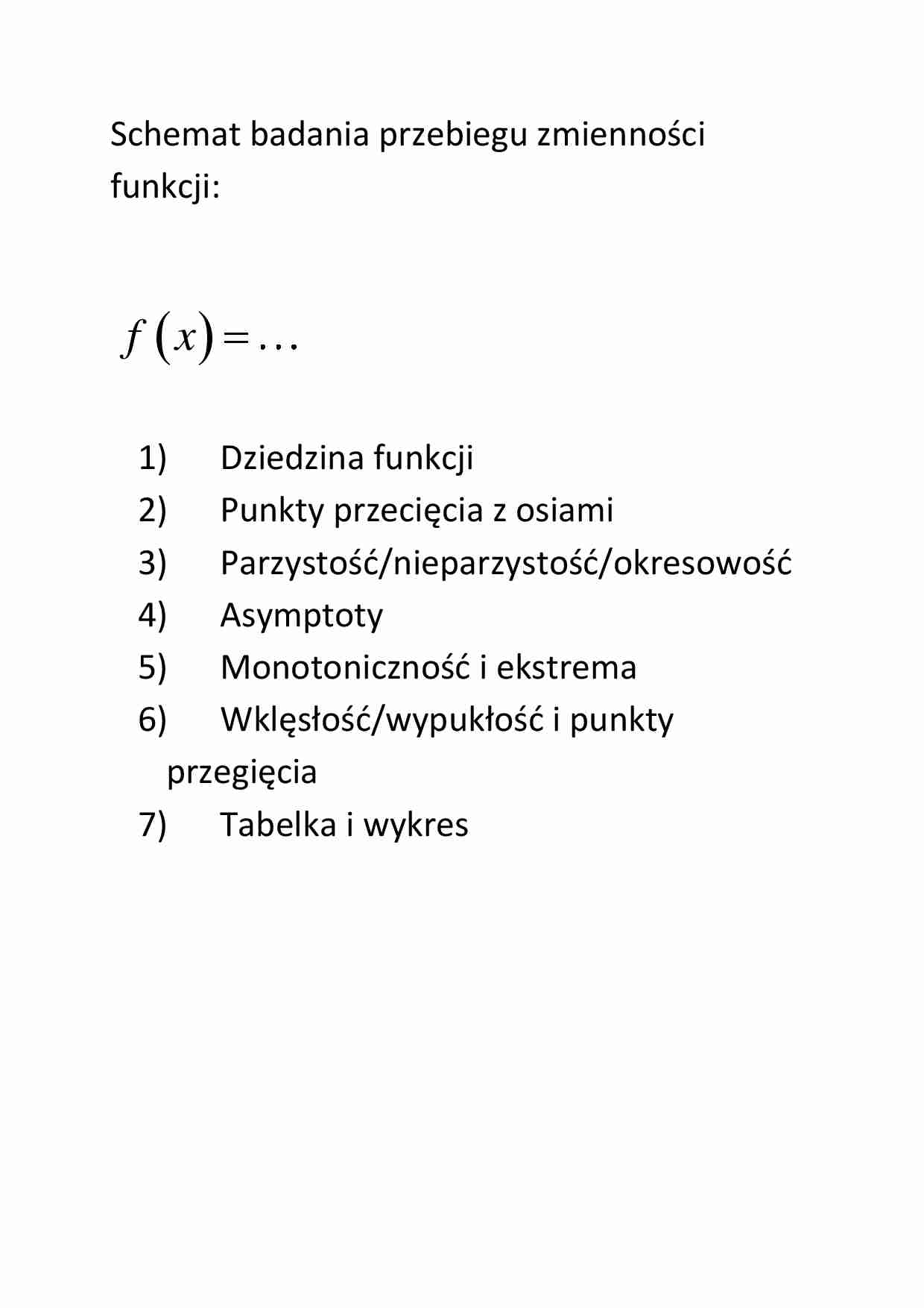 Badanie zmienności funkcji - wykład - strona 1