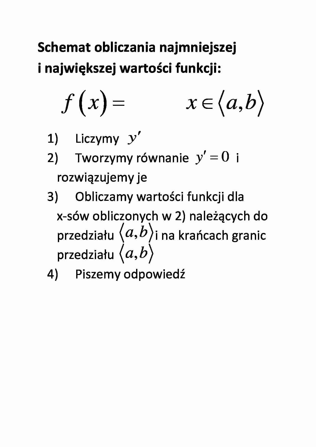 Najmniejsza i największa wartość funkcji - wykład - strona 1