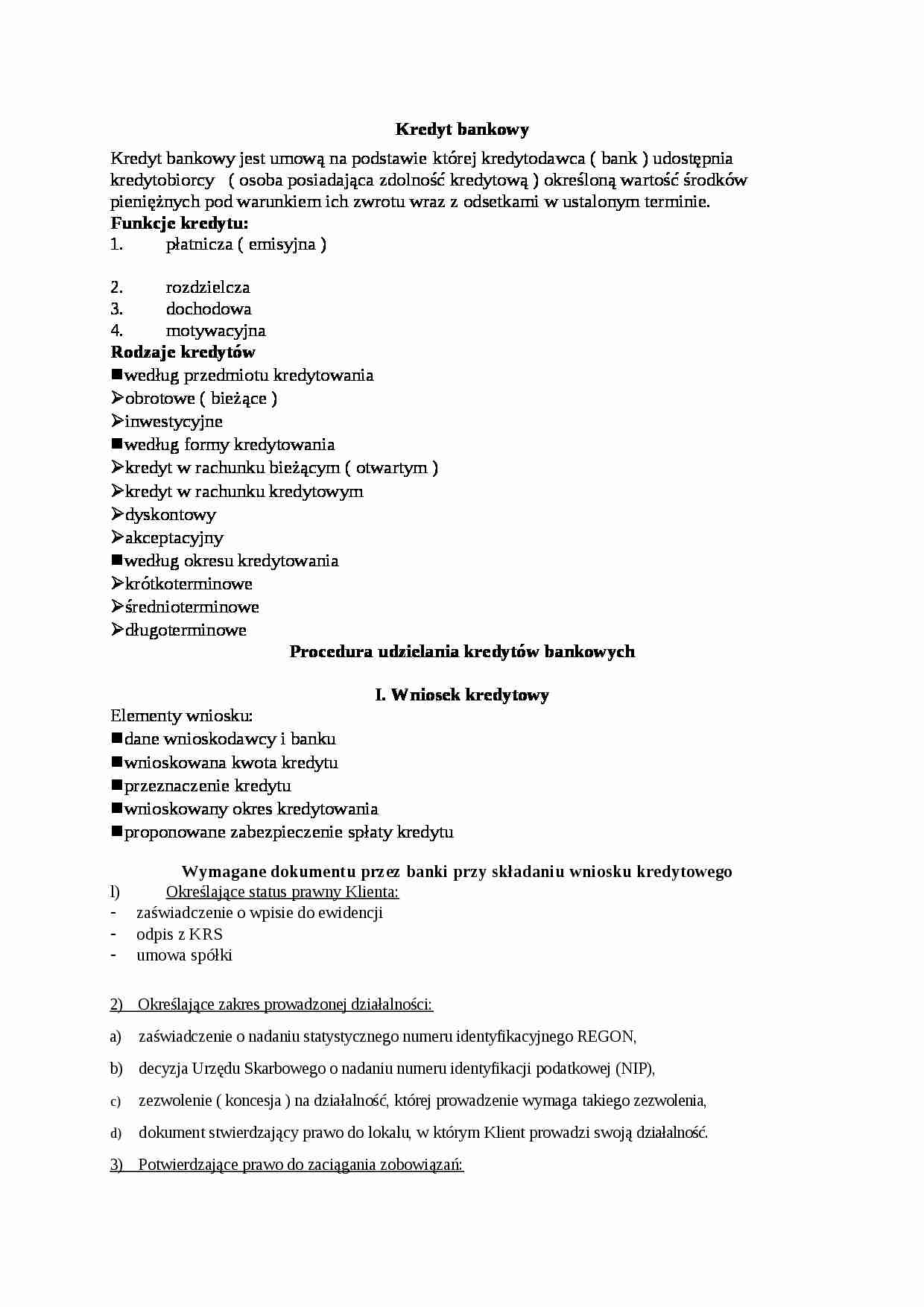kredyt bankowy cz1 - strona 1
