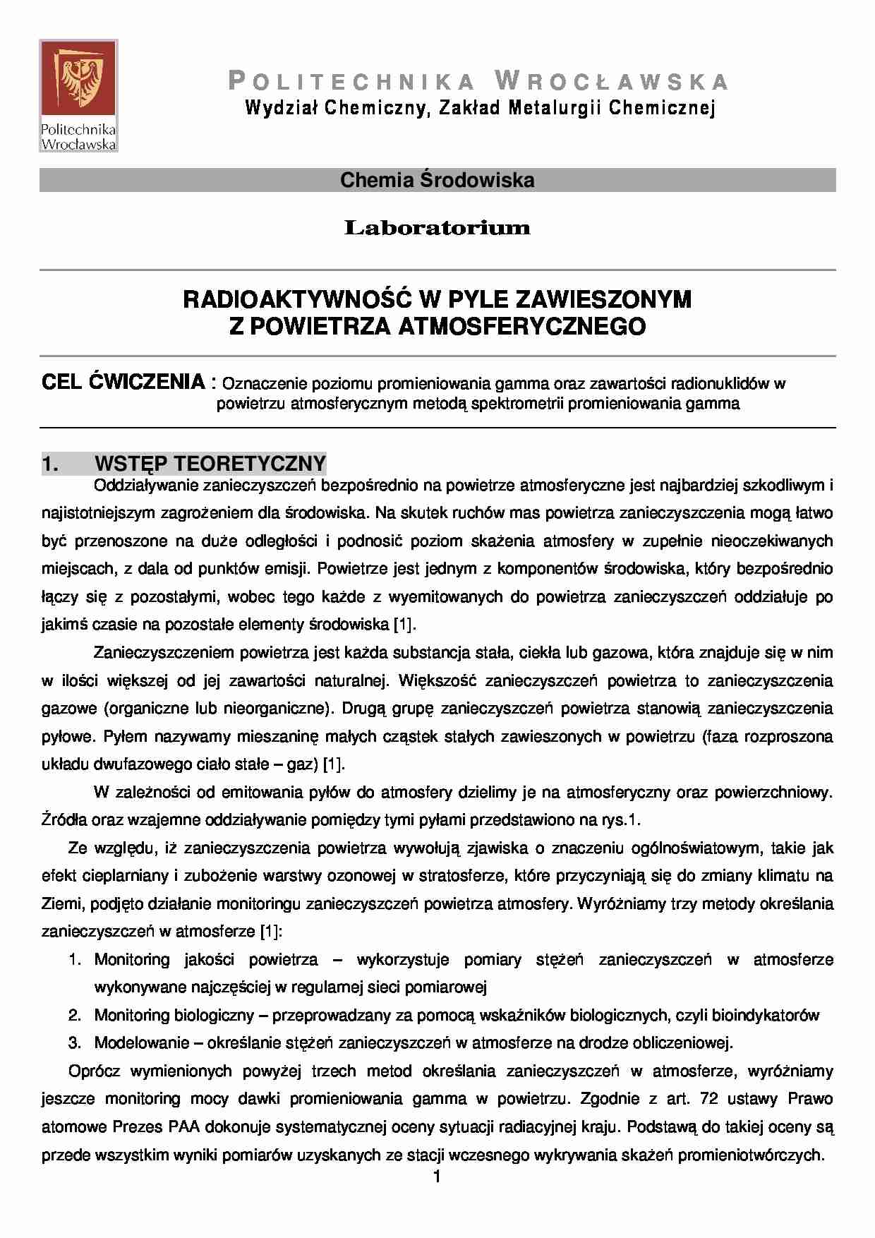 Radioaktywność - ćwiczenia - strona 1