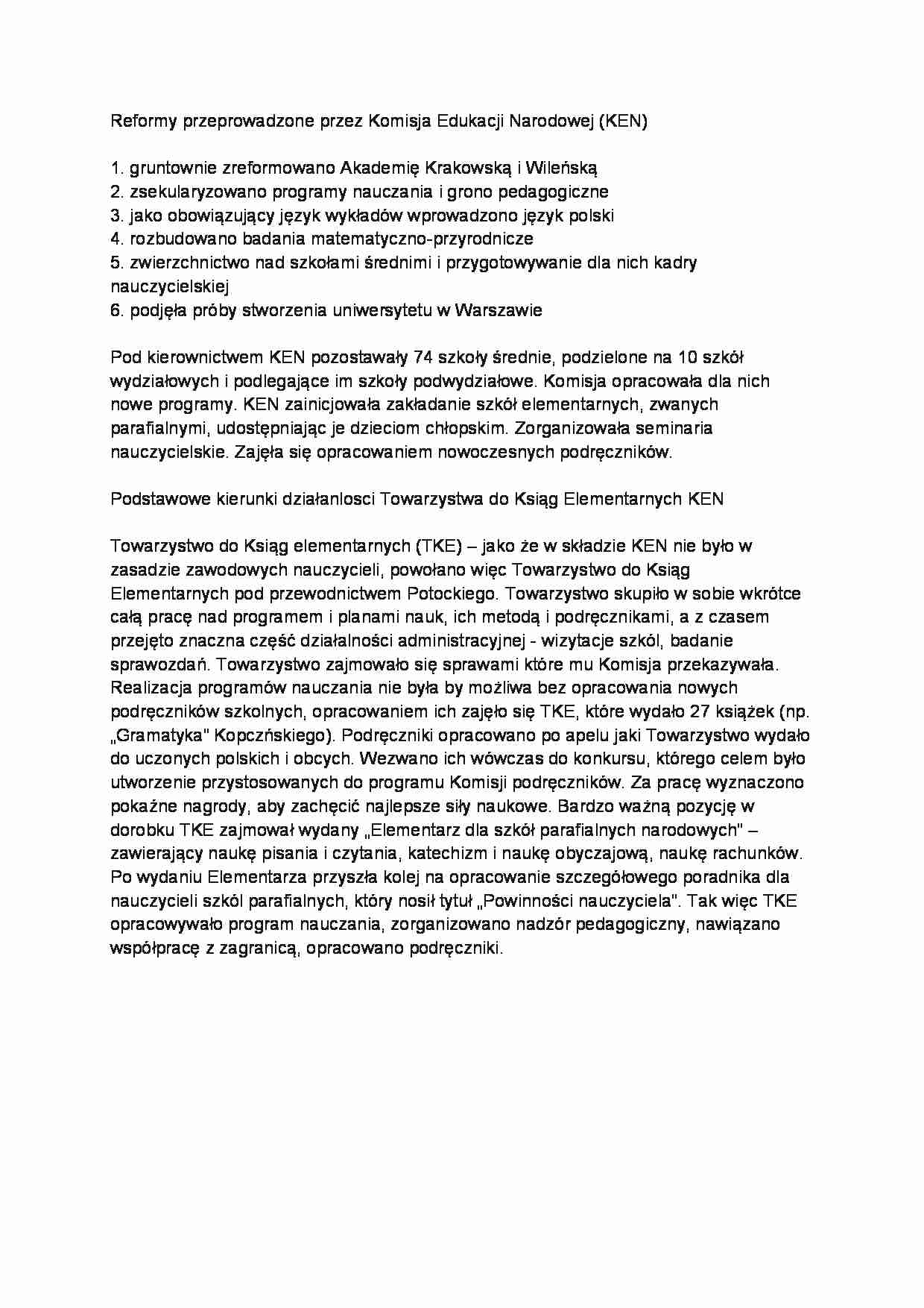Komisja Edukacji Narodowej - omówienie - strona 1
