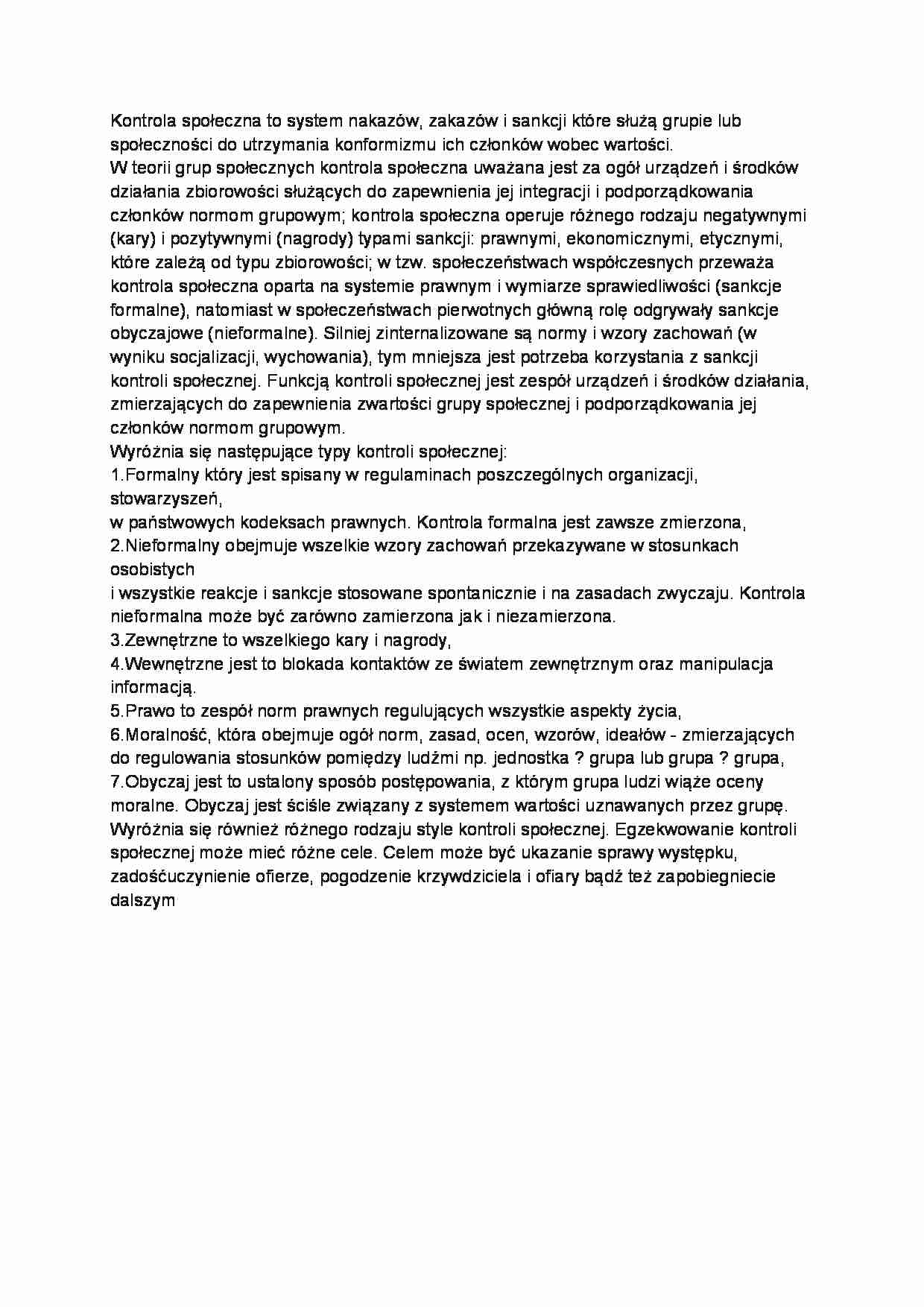 Wprowadzenie do socjologii, wykład 5 - strona 1