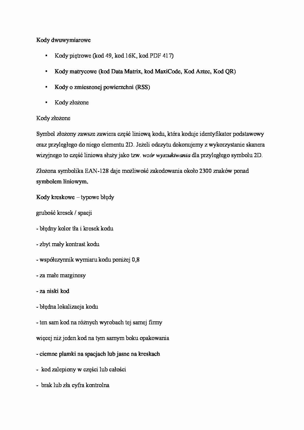 Kody dwuwymiarowe - omówienie - strona 1