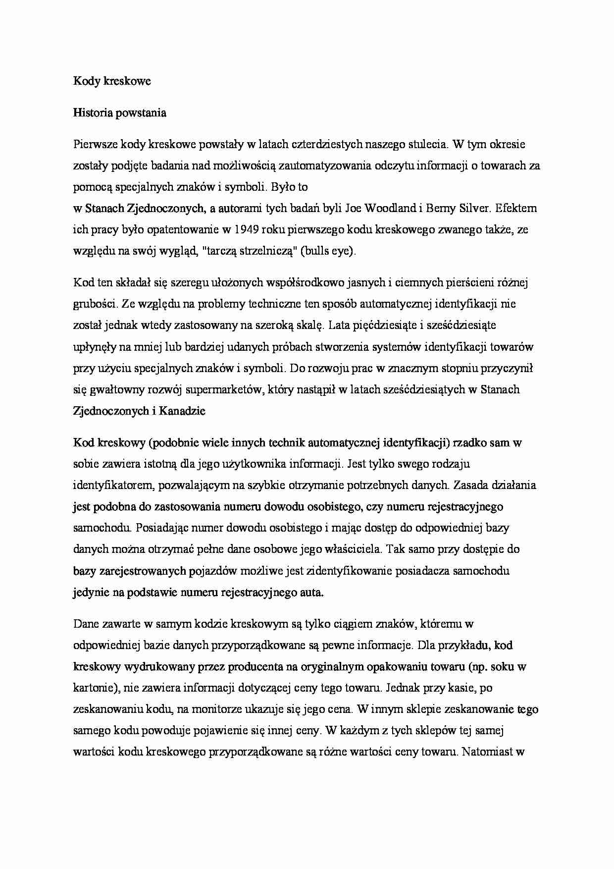 Kody kreskowe - omówienie - strona 1