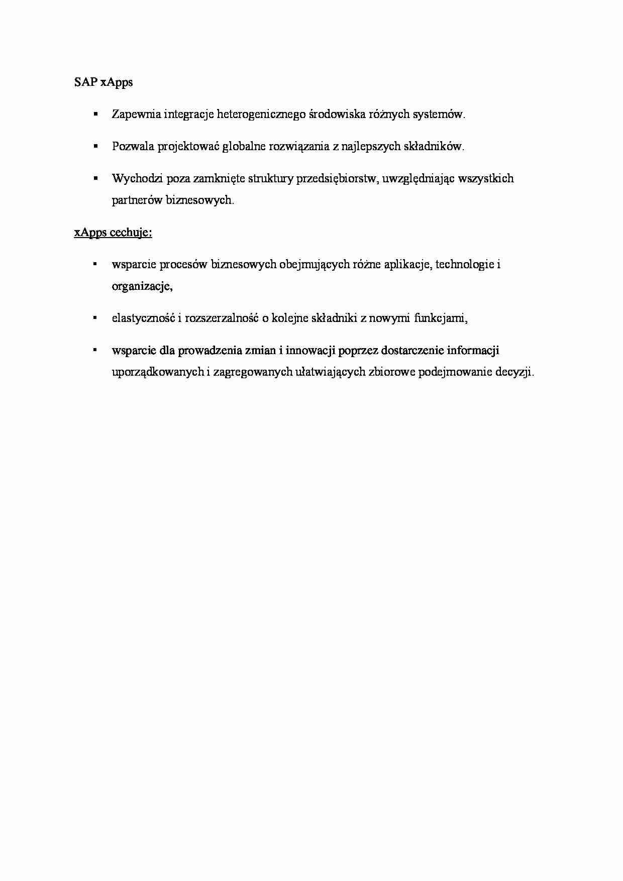 SAP xApps - omówienie - strona 1