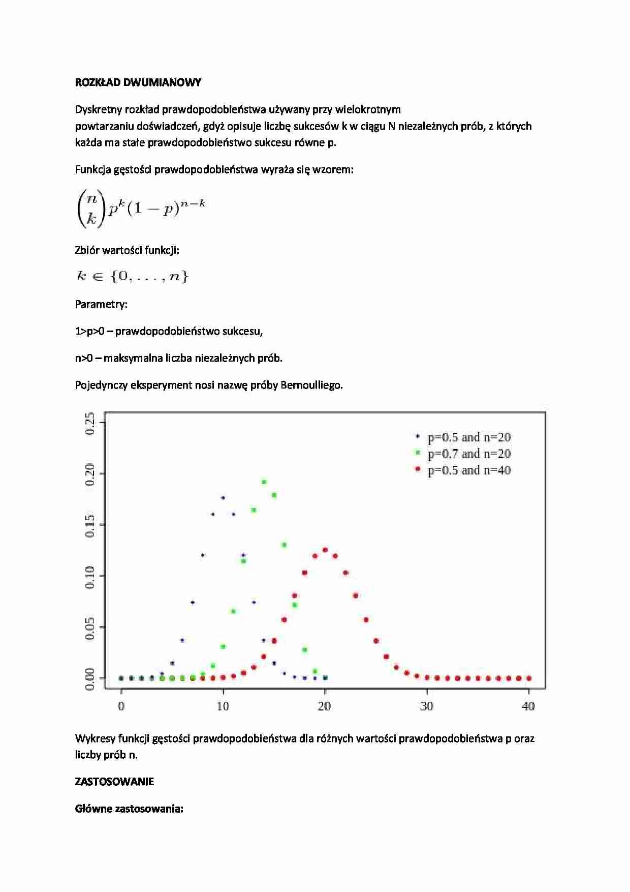 Rozkład dwumianowy - omówienie - strona 1